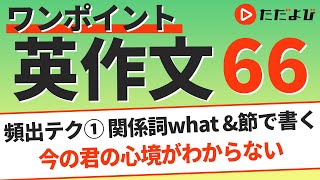 ワンポイント英作文L66 頻出テク① 関係詞what&節で書く*