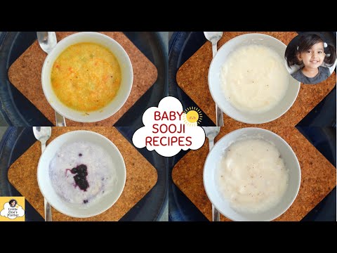 4 Baby Sooji Semolina Recipes | Baby Food Recipes | Baby breakfast/Lunch/Dinner 1-2 year baby recipe