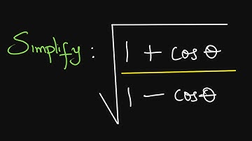 Simplify √((1 + cosθ)/(1 − cosθ)) Easily | Trigonometry Simplification Explained