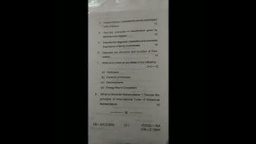 Botany Generic Semester – 2  VBU Question Paper 2018