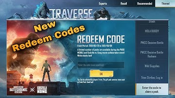 New Redeem Codes GODZILLA VS KONG | PUBG MOBILE