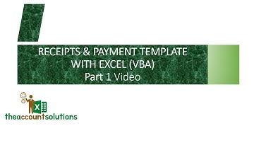 Automated Excel Template to record Cash & Bank Transactions (VBA) Part 1 Video demo
