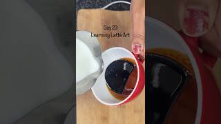 Day23 Dear latte art gods I’m trying 😭☕ #homecafe #coffee #latteart #latteartist #shorts #ytshorts