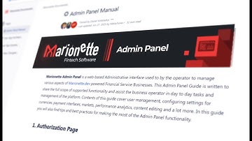 FinTech Software Admin Manual for Marionette SaaS Used By Startups & Enterprise Financial Services
