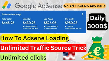 Google adsense loading | Earn 3000$ Daily Gurranted | Unlimited Traffic Trick | Unlimited Clicks