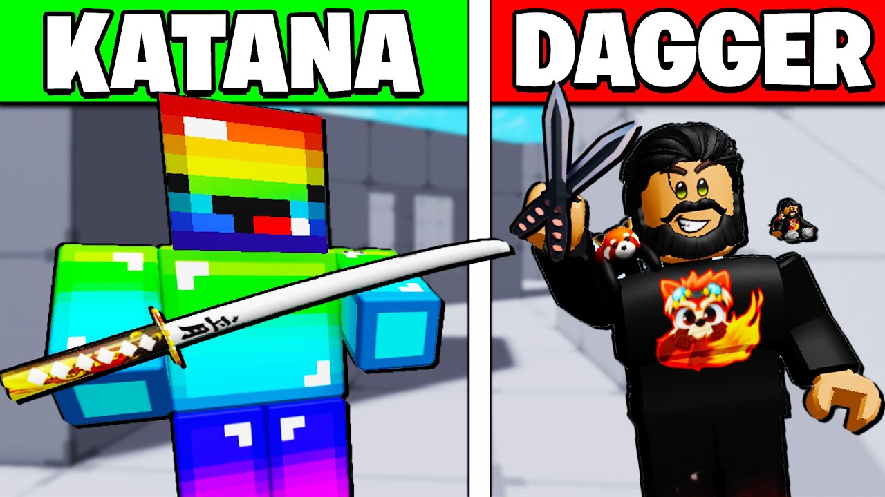 KATANA vs DAGGERS pe Roblox Rivals cu 