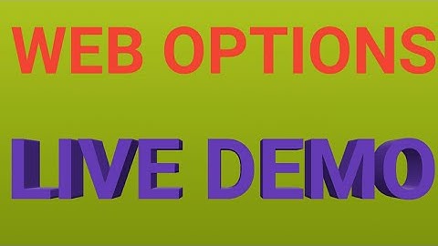 WEB OPTIONS ON LINE LIVE DEMO