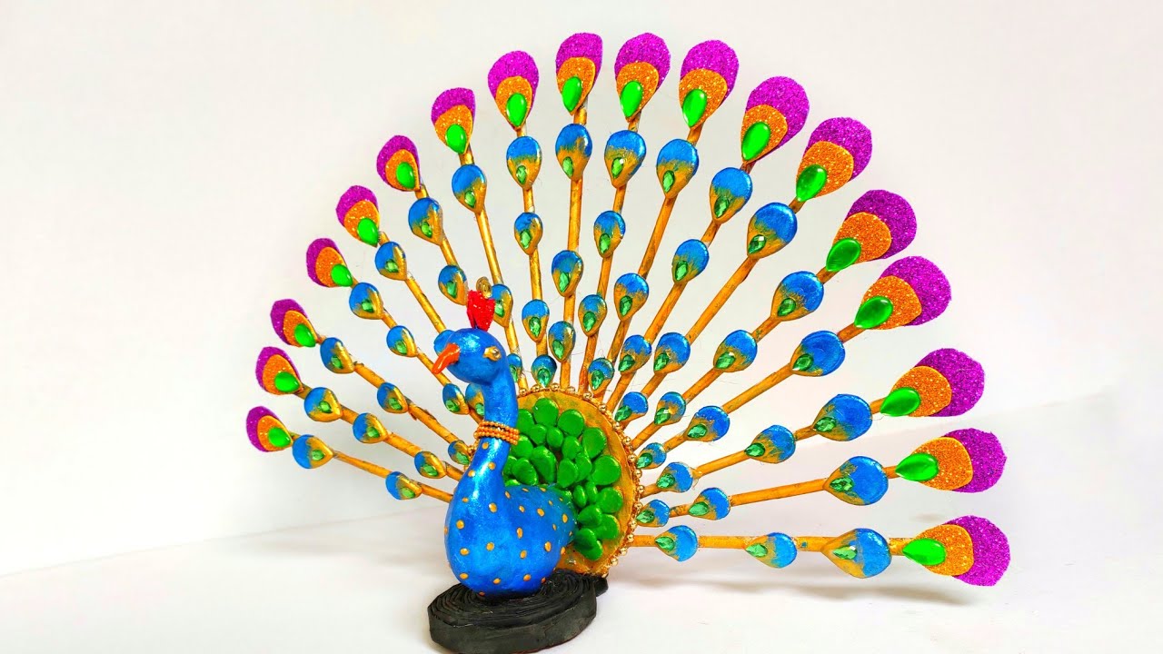 Peacock From Newspaper | Best Out Of Waste | How To Make Peacock ...