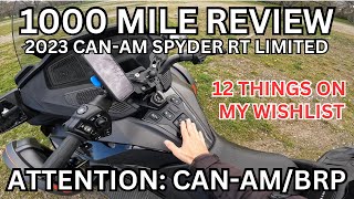 1000 Mile Review of the CanAm Spyder RT Limited