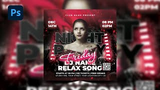 How to Make Night Party Flyer / Poster In Adobe Photoshop