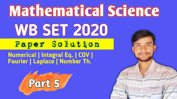 WB SET 2020 (Mathematical Science)Part 5 || Maths With Smart Tips ||