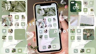 customize your iphone 🕊️ iOS15 (green theme) 🌿  | how to have an aesthetic phone