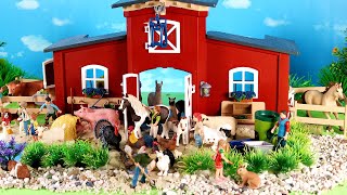 Barn Farm Diorama - Farmyard Animal Figurines