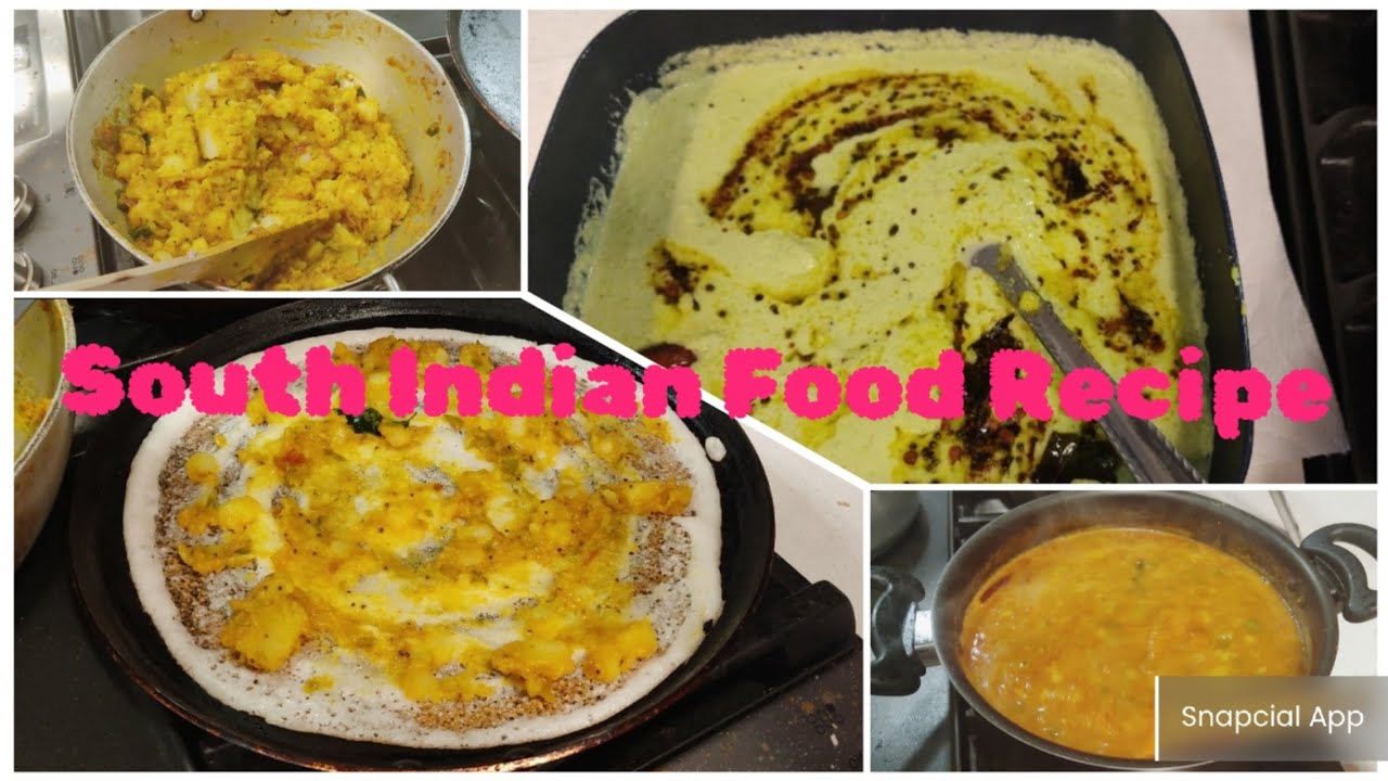 SOUTH INDIAN FOOD Masala dosa recipe Sambhar recipe nariyal