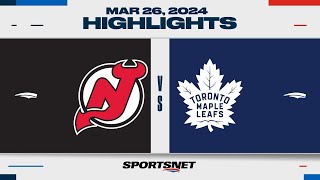 NHL Highlights | Devil vs. Maple Leafs  March 26, 2024