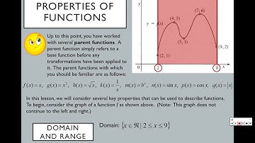 Video Lesson - Key Properties of Functions Part 1 of 2