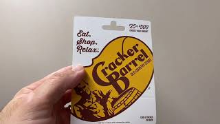 Cracker Barrel Gift Card - Physical Card vs Digital Code
