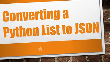 Converting a Python List to JSON