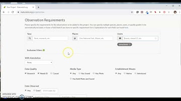 Setting up a project in iNaturalist