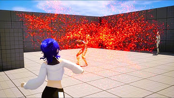 Anime Fighting Test on Unreal Engine 5 Vroid Character with Physics Third Person Game