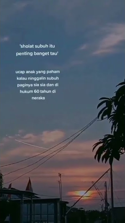 story whatsapp//sholat subuh itu penting banget tau