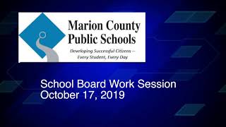 School Board Work Session October 17, 2019