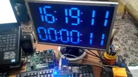 Two Large Digital Clocks On VGA [VHDL project]