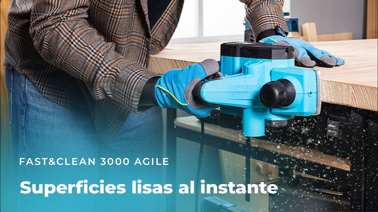 Cepillo el&eacute;ctrico para carpinter&iacute;a, Fast&Clean 3000 Agile con dobles cuchillas reversibles.