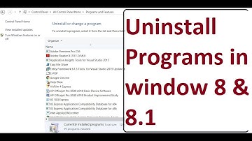 How to uninstall programs or softwares in window 8 or 8.1
