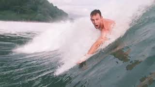 Bodysurfing fun waves at a local beach break | SloMo