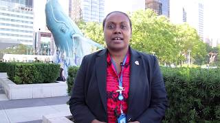 Solomon Islands Deputy Permanent Representative to the United Nations Janice Kemakeza in Pidgin