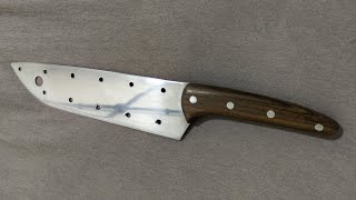 Изготовление поварского ножа из шины бензопилы / chainsaw knife