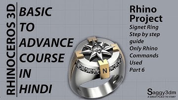 Rhino Project- Part 6 of 7 Create Signet Ring with only Rhino Commands  (scooping trick 1)