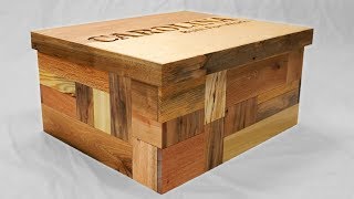 Secret Compartment Shoebox with Patchwork Pallet Wood