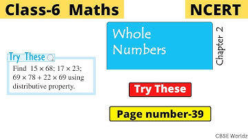 Class 6 Maths Chapter 2 Whole Numbers | Try these page 39 solution | NCERT Explanation