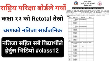 Class 12 Re-Totaling Result Published ।। 3rd Lot Retotal Result Out NEB ।। नतिजासहित