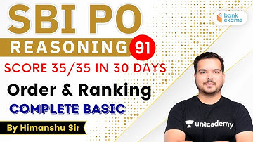10:00 AM - SBI PO 2020 | Reasoning by Himanshu Gajendra | Order & Ranking (Complete Basic )