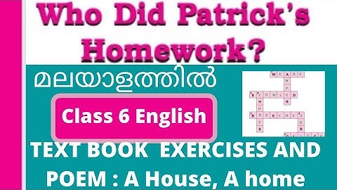 Class 6 English /chapter 1/who did patrick