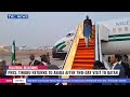 President Tinubu Returns To Nigeria After A 2-Day Visit To Qatar
