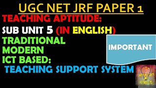 TEACHING SUPPORT SYSTEM (ENGLISH)II TRADITIONAL MODERN ICT BASED II TEACHING APTITUDE