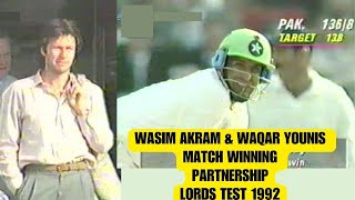 Wasim Akram Waqar Younis Match Winning Partnership Lords Test 1992 Thrilling Victory