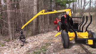 Spring cleanup with the Anderson Log Loader #logging #woodlot #chainsaw #tractor