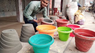 घर पर गमला बनाए मात्र 25₹ मैं /DIY pot cement craft / very easy DIY flower's pot