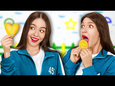 LET'S TRY THE SQUID GAME, THE HONEYCOMB CANDY CHALLENGE || Trick The Nanny Robot! By 123GO! SCHOOL