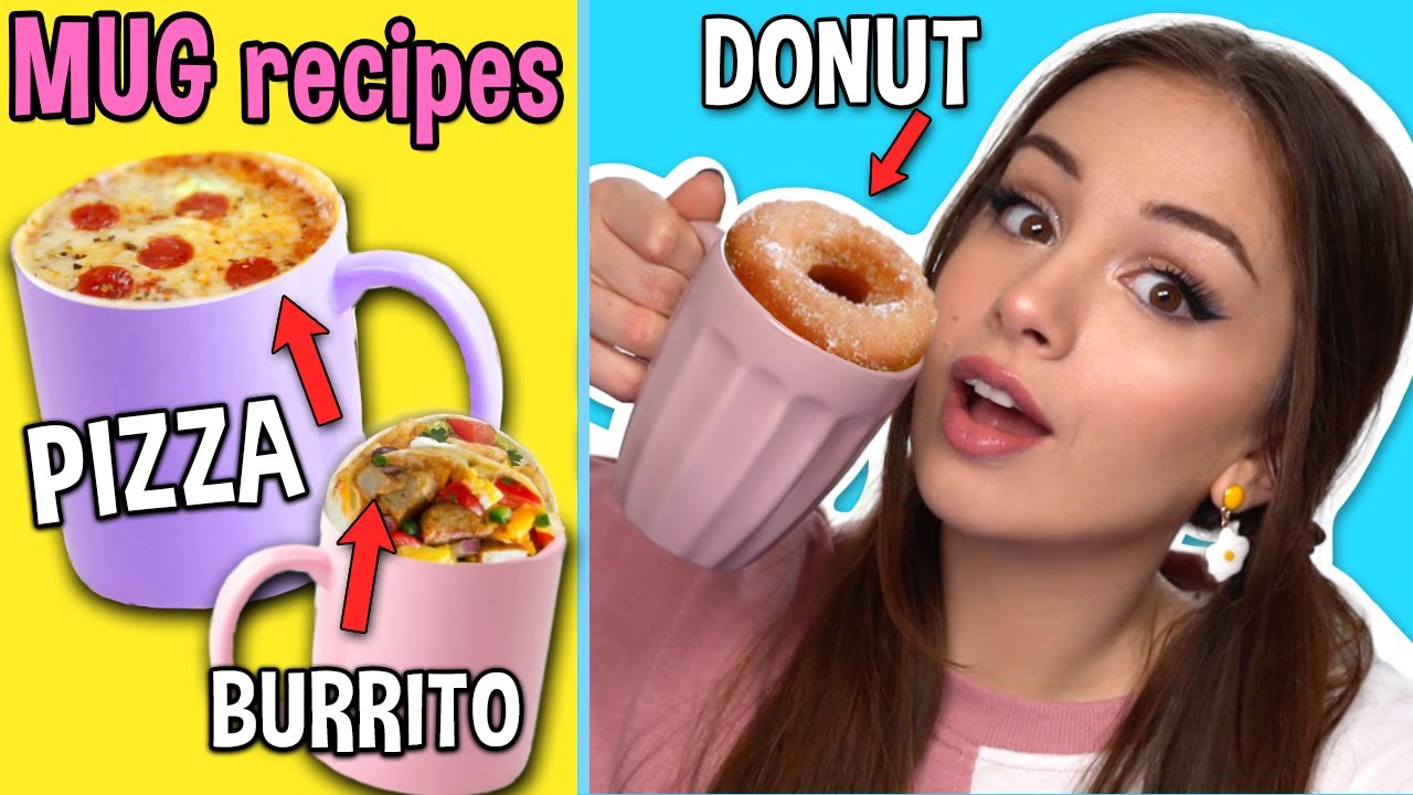 I TRIED MICROWAVE MUG RECIPES for pizza , burrito and donut