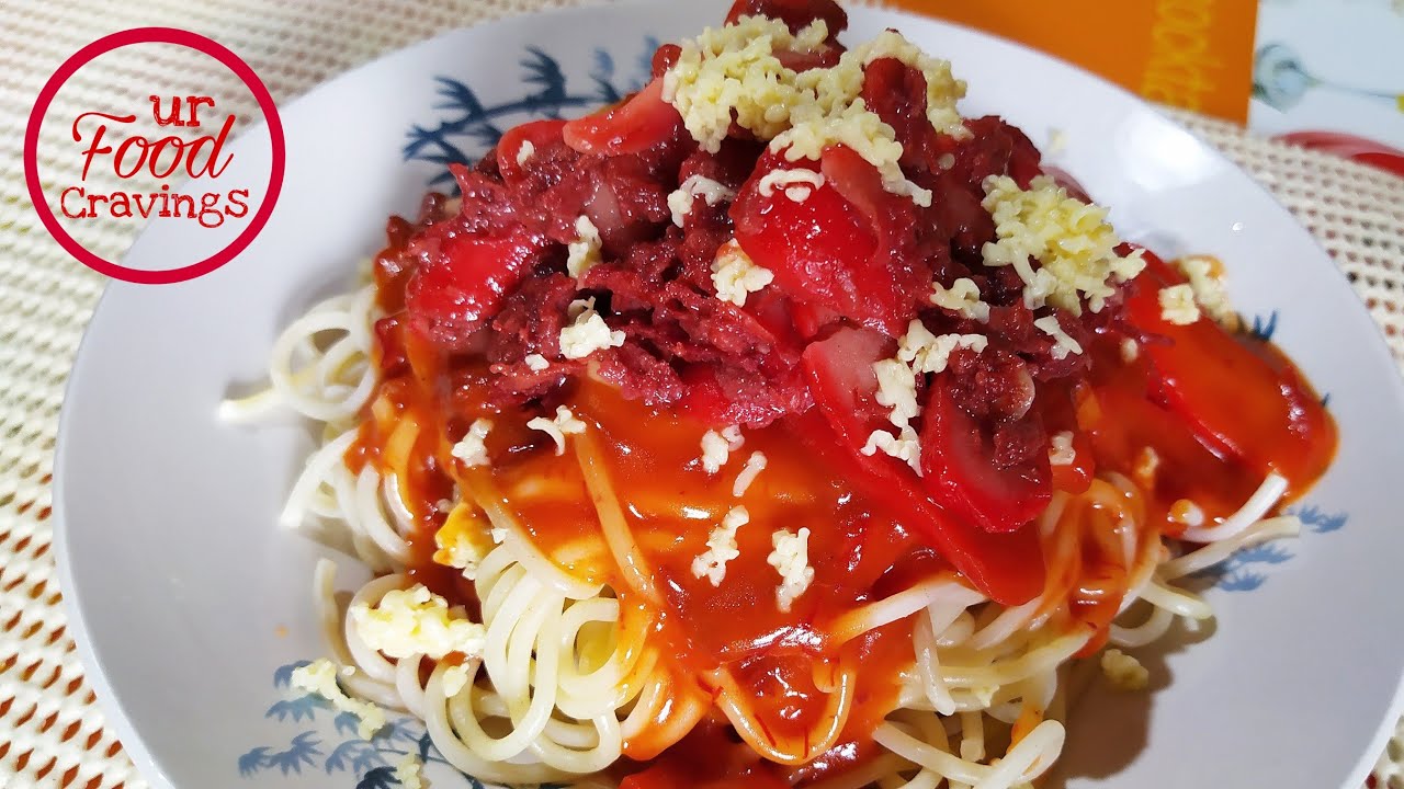 SPAGHETTI USING CORNED BEEF, HOTDOG &amp; CONDENSED CREAMER | SPAG SAUCE ...