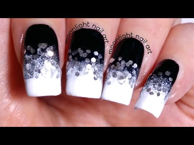 Black and White Ombre Nails 2021 #shorts - YouTube