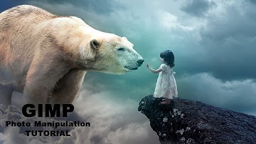 Girl with big Bear Photo Manipulation Tutorial in Gimp