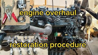 engine overhaul, Kubota v1505 engine rebuild, install piston, crankshaft, cylinder head..
