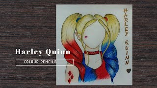 Harley Quinn anime drawing tutorial /Hair tutorial for beginners/ Colour pencils / The Art girl screenshot 1